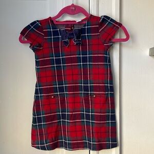 Janie and Jack Holiday Dress Christmas 5 Velvet Plaid